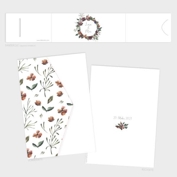 Pocketfold Einladung "Her Flowers" B6